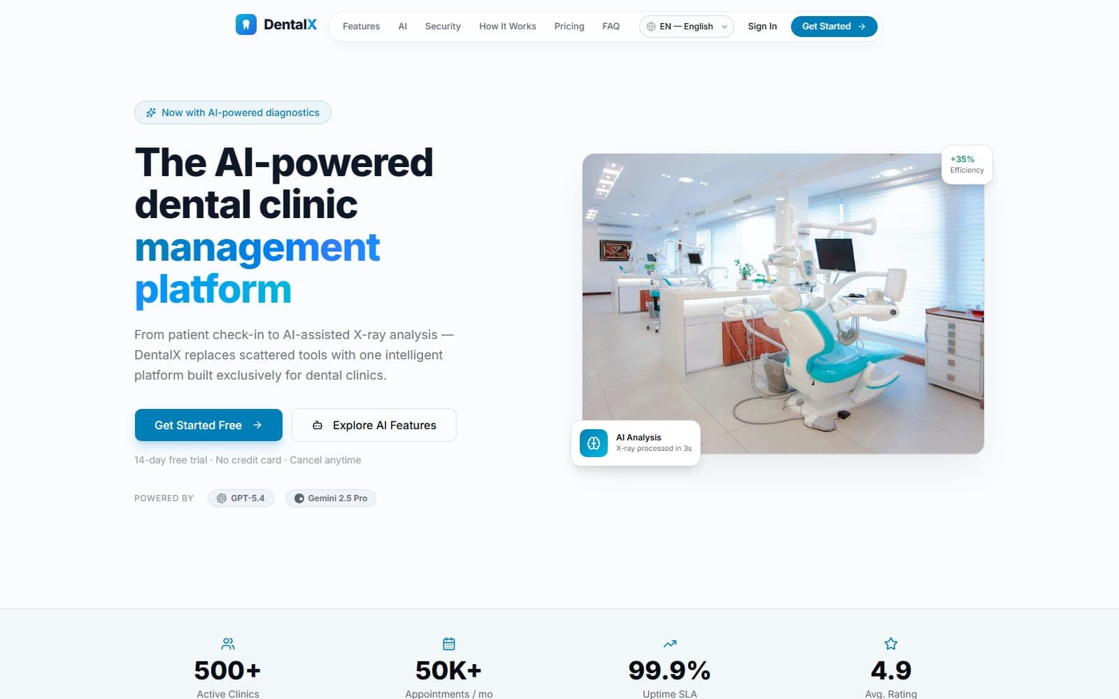 DentalX interface